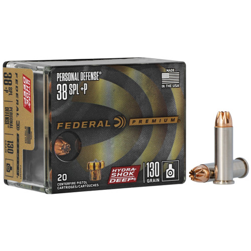 Federal Premium Hydra-Shok Deep .38 Special +P 130 Grain JHP Box of 20