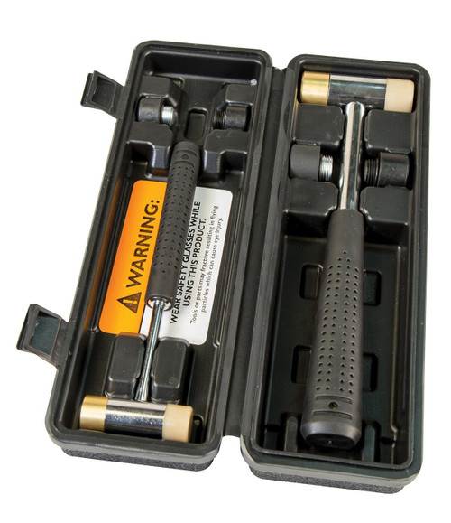 Wheeler 11-Piece Master Gunsmith Interchangeable Brass, Metal, Nylon, Rubber Head Hammer Set