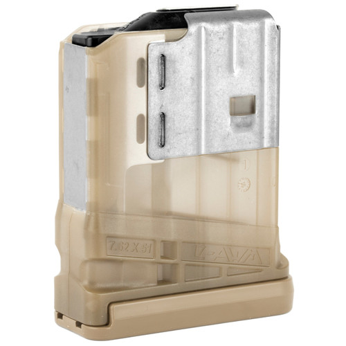Lancer Systems L7 AWM Advanced Warfighter Magazine LR-308, SR-25 308 Winchester 10-Round Polymer Translucent Flat Dark Earth