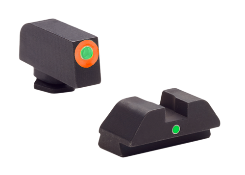 Ameriglo I-Dot Night Sight Set for Glock 42, 43, 43X Tritium Green Dot Front with Orange Outline, Single Dot Rear