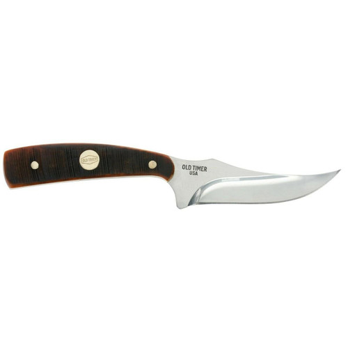 Old Timer Generational USA Sharpfinger Fixed Blade Knife 3.5" Drop Point 1095 Polished Blade Bone Handle Brown Old Timer Generational USA Sharpfinger Fixed Blade Knife 3.5" Drop Point 1095 Polished Blade Bone Handle Brown