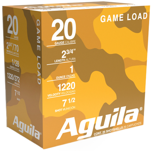 Aguila High Velocity Shotshells 20 Gauge 2-3/4" 1 oz #7.5 25 Count