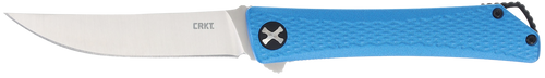Columbia River Knife & Tool CRKT 7540 Kalbi Pocket Knife 3.28" Upswept Plain Satin 440 Acuto SS Blade Blue Aluminum Handle