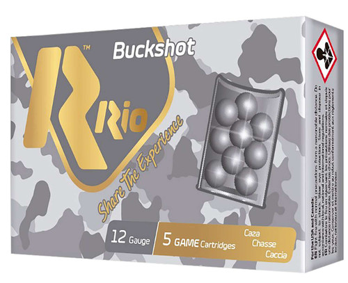 Rio Ammunition RB122725 Royal Buck 12 Gauge 2.75" 4 Buck Shot 25 Rounds Per Box