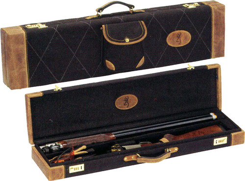 Browning Lona Takedown Fitted Shotgun Case Canvas/Leather Black/Brown