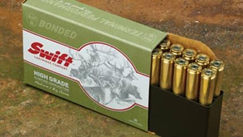 Swift High Grade Big Game Hunting 338 Lapua Magnum Ammo 210 Grain Swift Scirocco II Bonded Polymer Tip Box of 20