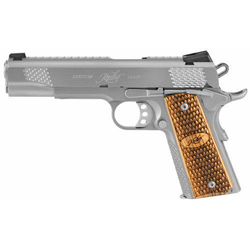 Kimber Raptor II 45 ACP Pistol 5" Barrel 7+1 Round Brush Polished Stainless Steel Slide Black Grip Brush Polished Stainless Steel Frame