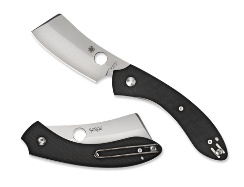 Spyderco ROC Folding Pocket Knife 2.77" Cleaver VG10 Stainless Steel Blade G10 Handle Black