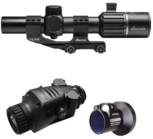 Burris 300674 BTC 35 V2 RT6 Combo Thermal Clip On/Handheld/Mountable Matte Black 1-4x35mm, Multi Reticle, 400x300, 50Hz Resolution, Zoom 1x/2x/4x, Includes SS #153204