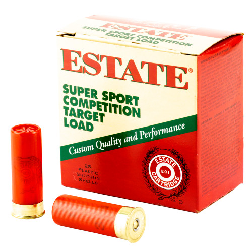 Estate Cartridge Super Sport 12 Gauge Ammo 2-3/4" #8 Lead Shot 1 oz 1235fps Box of 25 - Image 1