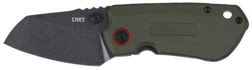 CRKT Overland Compact Pocket Knife 2.24" Sheepsfoot D2 Black Stonewash Blade G-10/Stainless Steel Handle Green