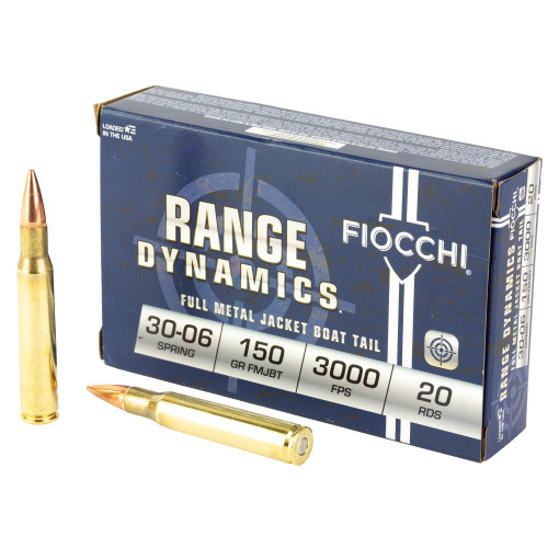 Fiocchi 30-06 Springfield Ammo 150 Grain Full Metal Jacket Boat Tail Box of 20 - Image 1