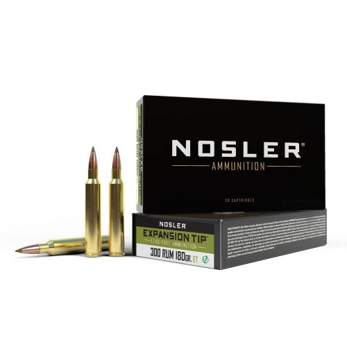 Nosler 300 RUM Ammunition 180 Grain E-Tip Box of 20