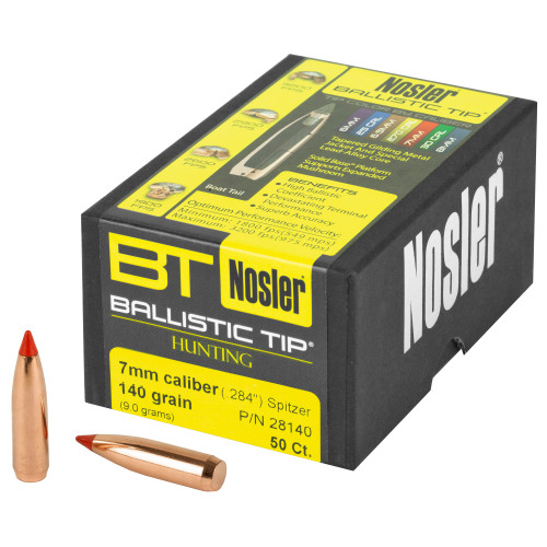 Nosler 7mm .284" 140gr Ballistic Tip Spitzer 50/Box - Image 1