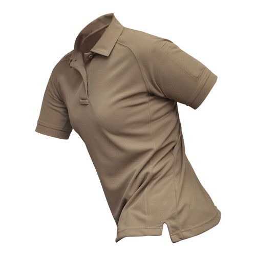 Vertx ColdBlack Women's Short Sleeve Polo Tan XS