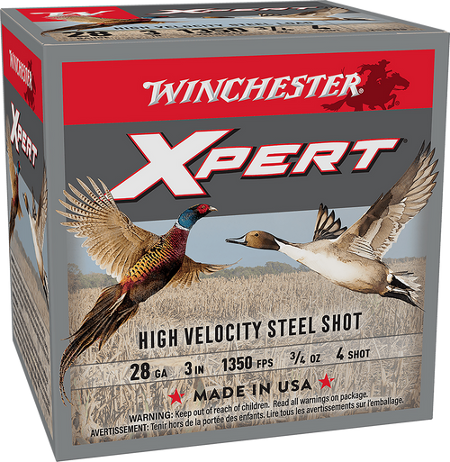 Winchester Xpert High Velocity 28 Gauge Ammo 3" 3/4 oz 4 Shot Box of 25 (Case of 10)