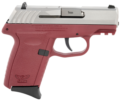 SCCY CPX-2 9mm Luger Pistol 3.1" Barrel 10+1 Round Stainless Slide Crimson Frame