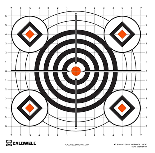 Caldwell Sight-In Bullseye Paper Targets 16" Orange and Black 10 Pack
