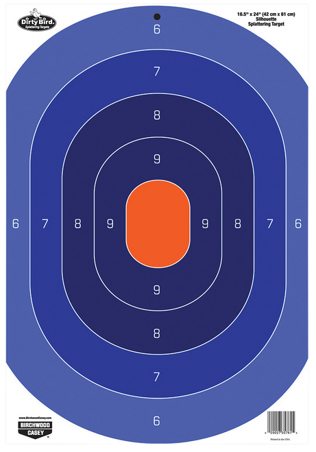 Birchwood Casey Dirty Bird Blue/Orange Oval Silhouette 16.5" x 24" Target 3PK