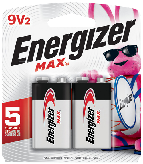 Energizer 522BP2 9V Alkaline Battery 24 Pack