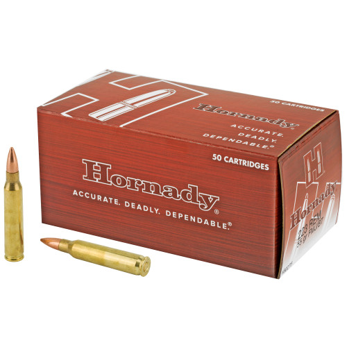 Hornady Custom 223 Remington Ammo 55 Grain FMJBT Box of 50