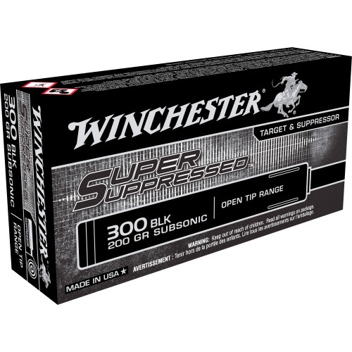 Winchester Super Suppressed 300 Blackout Ammo 200 Grain Open Tip Box of 20