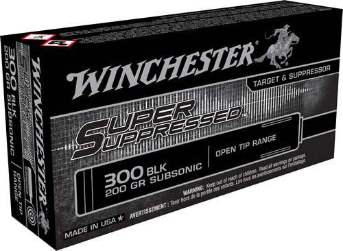 Winchester Super Suppressed 300 Blackout Ammo 200 Grain Open Tip Box of 20