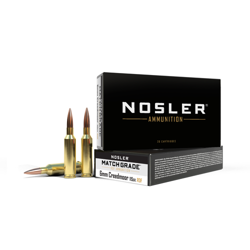 Nosler Match Grade 6mm Creedmoor Ammo 115 Grain Nosler RDF Jacketed Hollow Point Box of 20