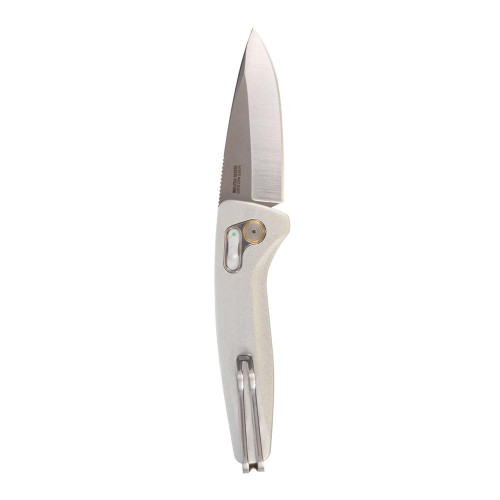Sog One-Zero AU Folding Knife 3-1/10 Drop Point Blade Silver Chrome