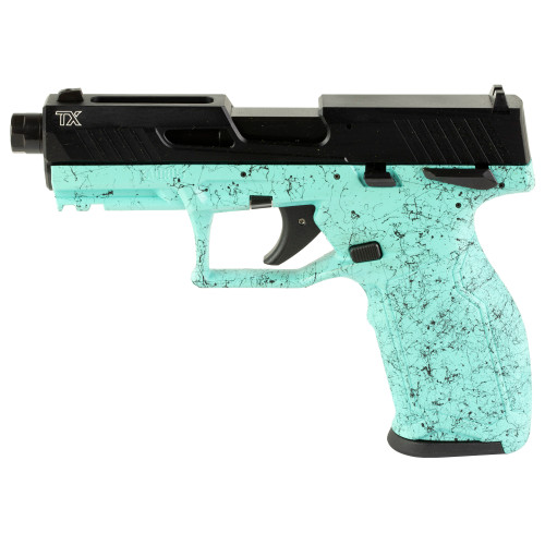 Taurus TX22 Gen 2 .22 LR Pistol 4.6" Barrel 16 & 22rd Magazines Cyan Splatter Grip/Black Slide - Image 1 Taurus TX22 Gen 2 .22 LR Pistol 4.6" Barrel 16 & 22rd Magazines Cyan Splatter Grip/Black Slide - Image 1