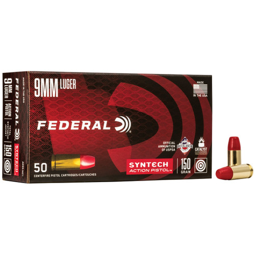 Federal American Eagle Syntech 9mm Luger Ammo 150 Grain TSJ Box of 50