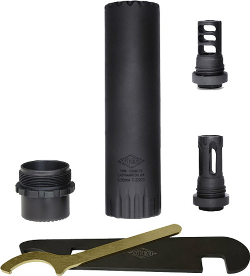 WITH MUZZLE BRAKEYHM TURBO T3 5.56 SUPPRESSOR