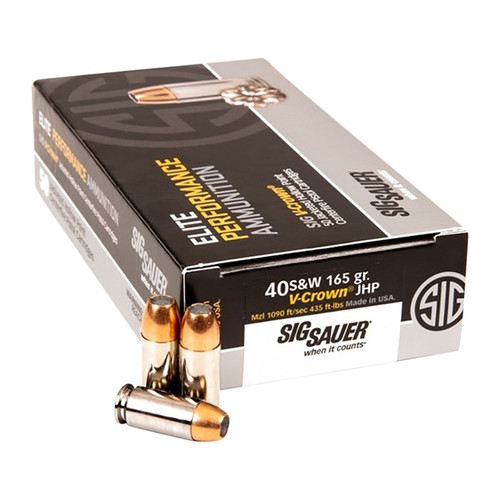 Sig Sauer 40 S&W Ammo 165 Grain Jacketed Hollow Point Box of 50