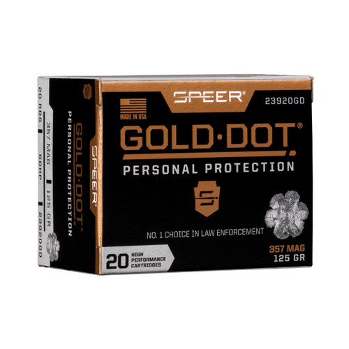 Speer Gold Dot 357 Magnum Ammo 125 Grain Hollow Point Box of 20