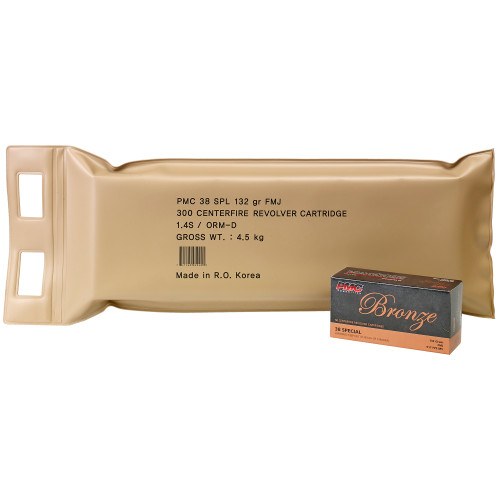 PMC Ammunition .38 Special Ammo 132 Grain FMJ Box of 300 PMC Ammunition .38 Special Ammo 132 Grain FMJ Box of 300