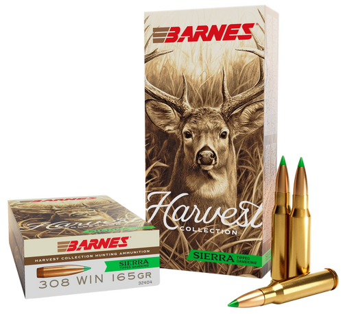 Barnes Bullets 32404 Harvest 308 Win Ammo 165 Grain Sierra Tipped GameKing Box of 20