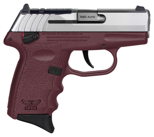 SCCY Industries CPX4TTCRRDRG3 CPX-4 RD 380 ACP 10+1 2.96" Crimson Red Polymer/Serrated Stainless Steel Slide/Finger Grooved Crimson Red Polymer Grip