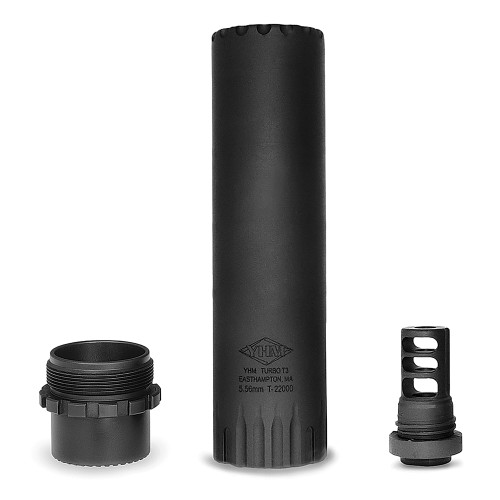 Yankee Hill Machine Turbo T3 5.56 Suppressor with QD Muzzle Brake Black