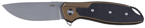 CRKT Jake Pocket Knife 3.32" Drop Point 12C27 Sandvik Bead Blasted Blade G-10 and Aluminum Handle Tan