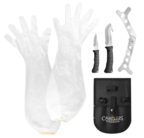 Camillus 19439 Hunting Kit Fixed Blade Knife 5-Piece Titanium Nitride