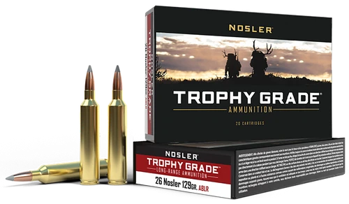 Nosler Trophy Grade 26 Nosler Ammo 129 Grain AccuBond Box of 20