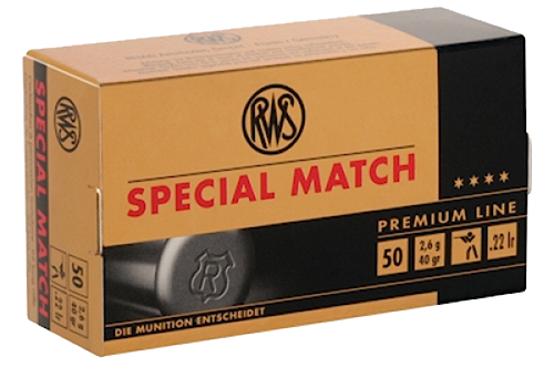 RWS Special Match 22LR Ammo 40 Grain Lead Round Nose Box of 50