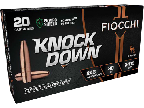Fiocchi 243 Winchester Ammo 80 Grain Hollow Point Box of 20