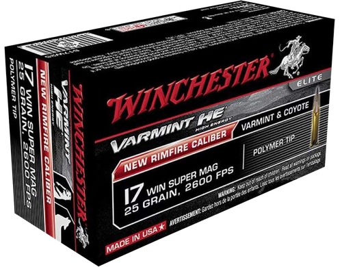 Winchester Super X 17WSM Ammo 25gr Jacketed Hollow Point Box of 50