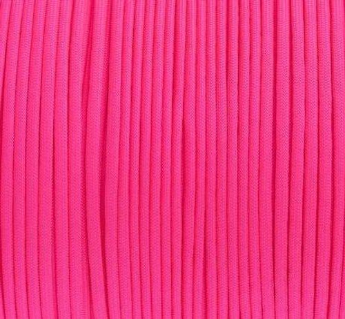 E.L. Wood Braiding Co. Inc. 550 Paracord - 100ft Pink Neon