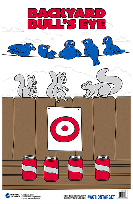 Action Target Back Yard Bull's Eye Target 23x35 Multi-Color 100 Pack