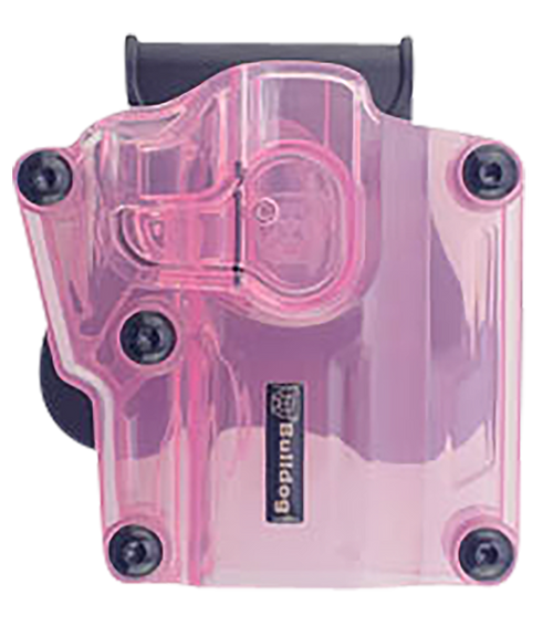 Bulldog Cases Max Multi-Fit Polymer Holster with Paddle Right Hand Transparent Pink