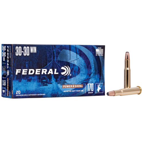 Federal Power-Shok 30-30 Winchester Ammo 170 Grain Jacketed Soft Point Box of 20