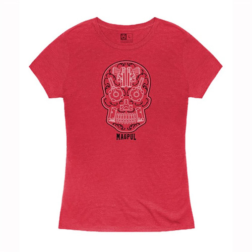 Magpul Sugar Skull T-Shirt Red Heather Medium