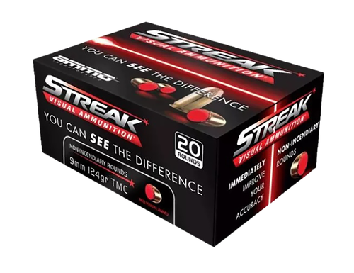 Ammo Inc Streak Visual 9mm Luger 124gr Total Metal Jacket 20 Round Box
